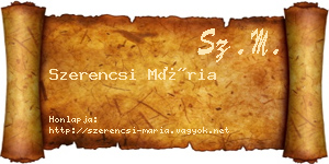 Szerencsi Mária névjegykártya
